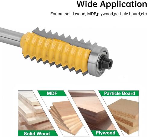 Bordstract 8mm Shank Finger Glue Joint Router Bit, Carbide Woodworking Milling Cutter Router Bit Multi Tooth Cutter for Wave Type Wood Milling(8x41) in Saudi Arabia