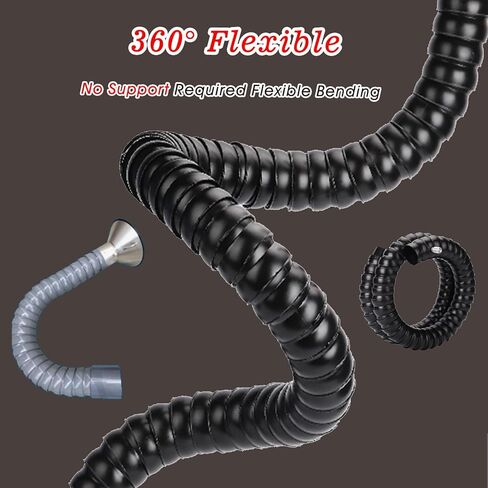 6m Industrial Air Hose Extractor with Hood - Articulated Dust Collection Arm for Soldering, Welding & Marking - 100mm (3.9in) Diameter, Grey, 19.7ft Length in Saudi Arabia
