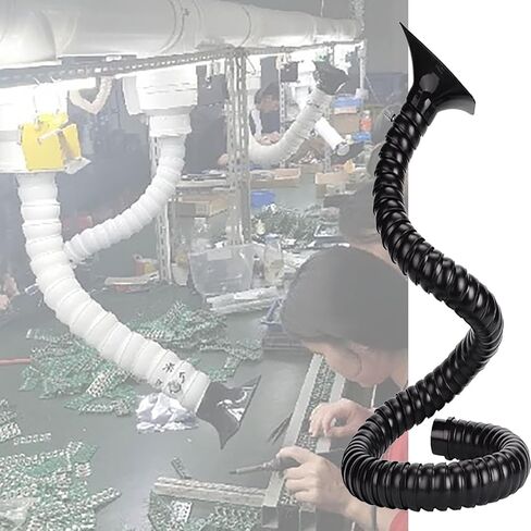 Flexible Plastic Dust Extraction Tube Kit – 2in & 3in Fume Collector Duct for Smoke Removal, Ventilation Exhaust Hose, 45mm ID, 200cm (6.5ft) – Black in Saudi Arabia