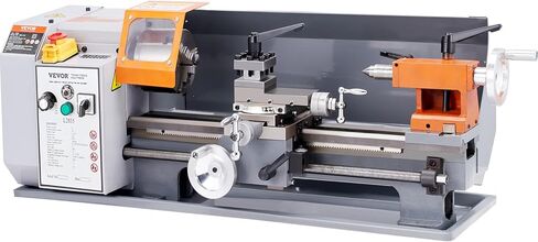 VEVOR Benchtop Metal Lathe, 7.87 x 13.78 in, Precision Power Metal Lathe Machine, with 50-2500 RPM Continuously Variable Speed, Metal Gears, 600W Brush Motor, Tool Box, for Processing Precision Parts in Saudi Arabia