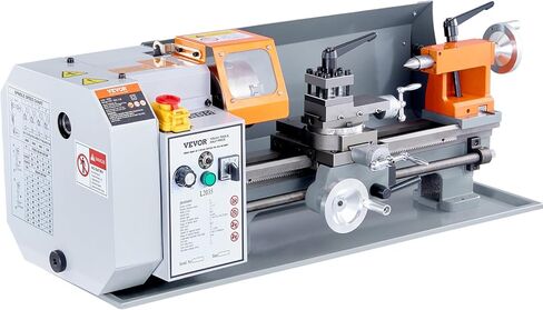 VEVOR Benchtop Metal Lathe, 7.87 x 13.78 in, Precision Power Metal Lathe Machine, with 50-2500 RPM Continuously Variable Speed, Metal Gears, 600W Brush Motor, Tool Box, for Processing Precision Parts in Saudi Arabia