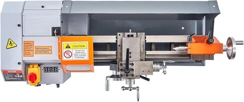 VEVOR Benchtop Metal Lathe, 7.87 x 13.78 in, Precision Power Metal Lathe Machine, with 50-2500 RPM Continuously Variable Speed, Metal Gears, 600W Brush Motor, Tool Box, for Processing Precision Parts in Saudi Arabia