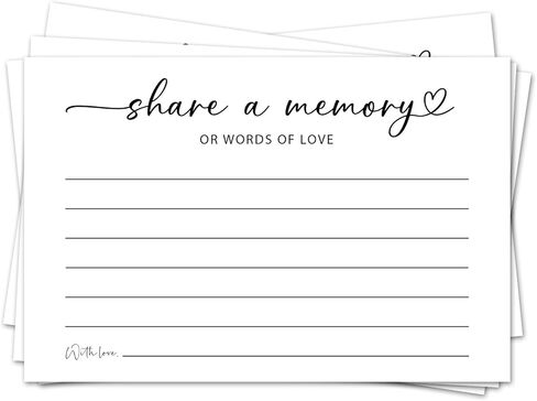 Share a Memory Cards for Celebration of Life, Green Leaf Guest Book for Funeral, Birthday, Anniversary, Wedding, Graduation, Memorial, Going Away Party, 25 PCS 4x6 Inches Card-009 in Saudi Arabia