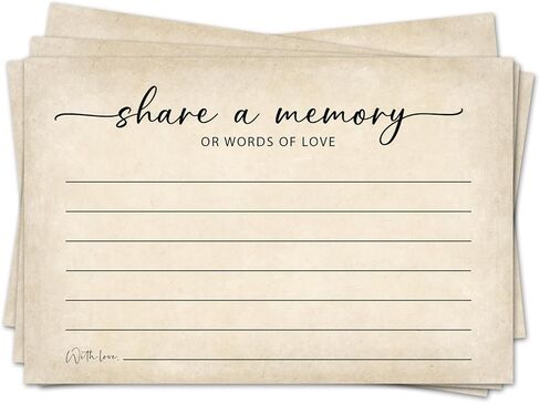 Share a Memory Cards for Celebration of Life, Green Leaf Guest Book for Funeral, Birthday, Anniversary, Wedding, Graduation, Memorial, Going Away Party, 25 PCS 4x6 Inches Card-009 in Saudi Arabia