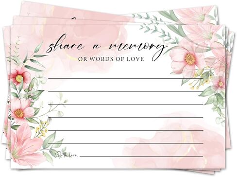Share a Memory Cards for Celebration of Life, Green Leaf Guest Book for Funeral, Birthday, Anniversary, Wedding, Graduation, Memorial, Going Away Party, 25 PCS 4x6 Inches Card-009 in Saudi Arabia