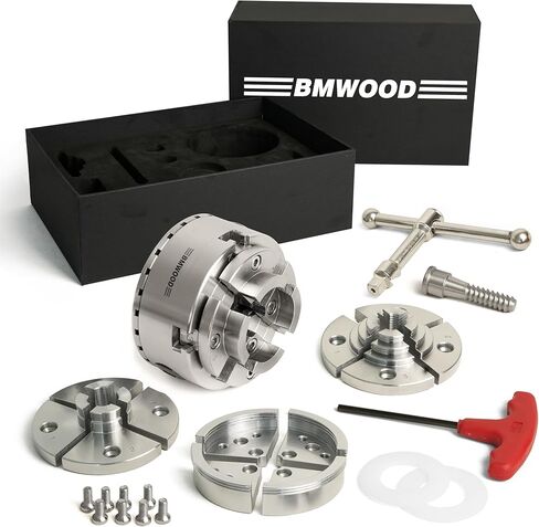 حلقة لوحة الوجه CK-3.75Z-FP لظرف مخرطة الخشب من سلسلة BMWOOD CK100، متوافقة مع ظرف Harbour Freight Bauer 23222A-B. in Kuwait