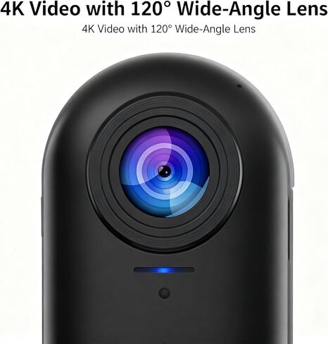 HD Action Camera, Motorcycle Camera, Thumb Lens, HD Mini Wearable Body Adventure Action Cameras, for Pet, Cycling, Travel, Motorcycle (Black 4K) in Saudi Arabia