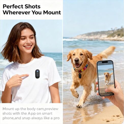 HD Action Camera, Motorcycle Camera, Thumb Lens, HD Mini Wearable Body Adventure Action Cameras, for Pet, Cycling, Travel, Motorcycle (Black 4K) in Saudi Arabia