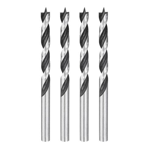 HARFINGTON 6pcs Brad Point Drill Bits 3mm(1/8") Dia Straight Round Shank Metric Brad Point Spiral Twist Drill Bits for Softwood Hardwood Plywood Plastic Rubber, Silver Tone in Saudi Arabia