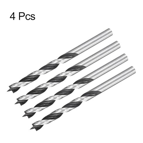 HARFINGTON 6pcs Brad Point Drill Bits 3mm(1/8") Dia Straight Round Shank Metric Brad Point Spiral Twist Drill Bits for Softwood Hardwood Plywood Plastic Rubber, Silver Tone in Saudi Arabia