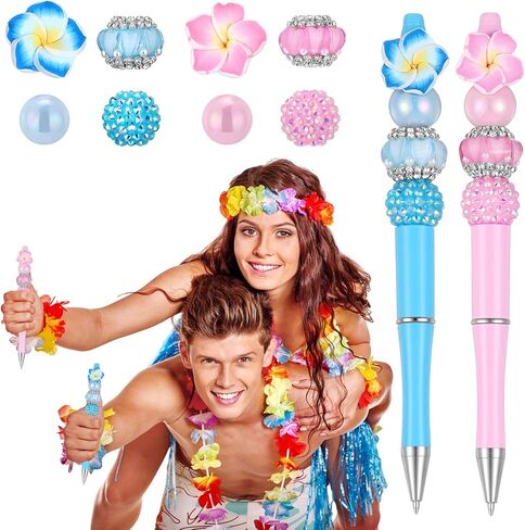 Yeaqee 2 Pcs Witch Beadable Pens Bulk Princess and Witch Party Favors Pink and Green Gift Pens Set Plastic Bead Pens for Friends Girls Friendship Matching Office School for Party Supplies Gifts in Kuwait