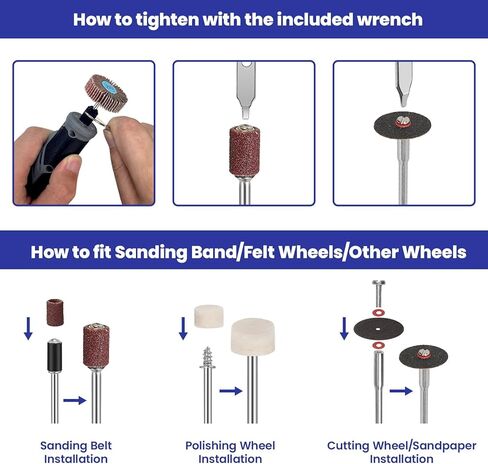 HARDELL 618PCS Rotary Tool Accessories, Rotary Tool Attachment with 1/8" Diameter Shanks, Fits Dremel Rotary Tools, Universal Bits for Sanding, Cutting, Polishing, Grinding, Drilling, Engraving in Kuwait