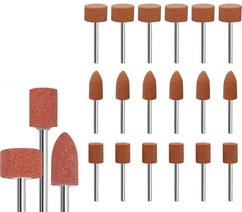 18 Pcs Sanding and Grinding Drill Bit Set, 1/8" Shank Rotary Tool Attachments, Diamond and Aluminium Oxide for Metal, Stone, Ceramic, Glass Polishing, Carving, Rust Removal, Smoothing, Sharpening in Kuwait