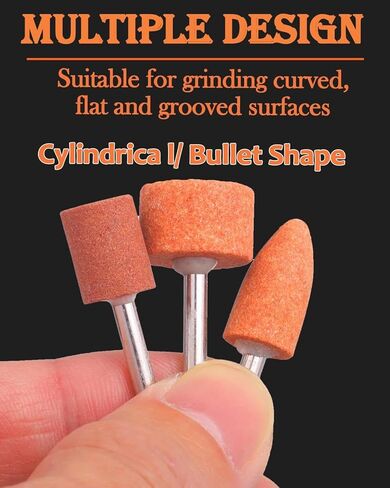 18 Pcs Sanding and Grinding Drill Bit Set, 1/8" Shank Rotary Tool Attachments, Diamond and Aluminium Oxide for Metal, Stone, Ceramic, Glass Polishing, Carving, Rust Removal, Smoothing, Sharpening in Kuwait