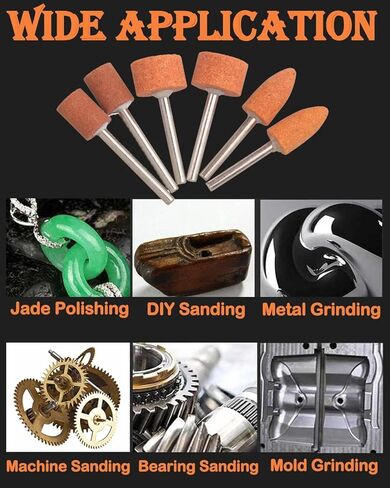 18 Pcs Sanding and Grinding Drill Bit Set, 1/8" Shank Rotary Tool Attachments, Diamond and Aluminium Oxide for Metal, Stone, Ceramic, Glass Polishing, Carving, Rust Removal, Smoothing, Sharpening in Kuwait