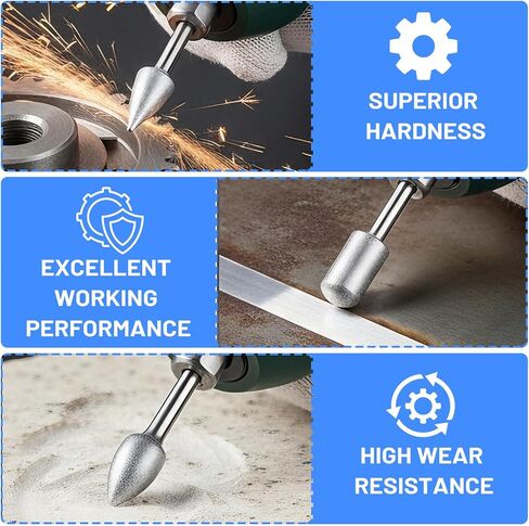 20PCS 120 Grit Diamond Grinding Bits 1/8 Inch Shank Sanding Bit, Carving Engraving Polishing Rotary Tool Accessories for Stone Glass Ceramic Steel, Include Tool Bag in Saudi Arabia