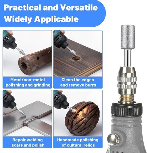 20PCS 120 Grit Diamond Grinding Bits 1/8 Inch Shank Sanding Bit, Carving Engraving Polishing Rotary Tool Accessories for Stone Glass Ceramic Steel, Include Tool Bag in Saudi Arabia