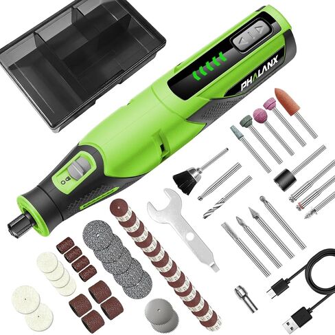 PHALANX Rotary Tool - 4V Cordless Rotary Tool Kit Accessories 80 PCS 2500mAh Battery, Preset 5 Speed Adjustment Grinder Tool for Cutting Sanding Carving Polishing Engraver DIY Crafts(R4-Standard) in Saudi Arabia
