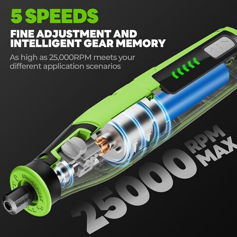 PHALANX Rotary Tool - 4V Cordless Rotary Tool Kit Accessories 80 PCS 2500mAh Battery, Preset 5 Speed Adjustment Grinder Tool for Cutting Sanding Carving Polishing Engraver DIY Crafts(R4-Standard) in Saudi Arabia