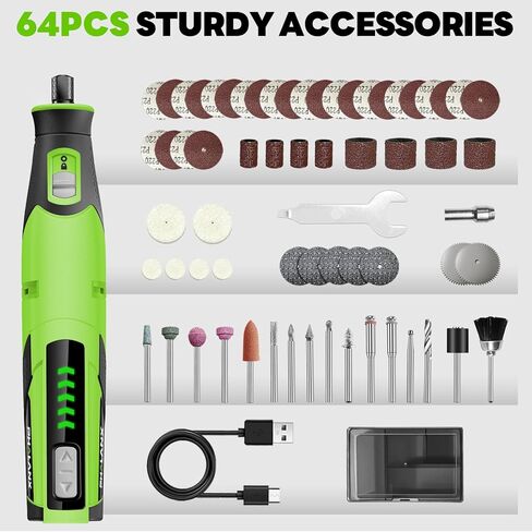 PHALANX Rotary Tool - 4V Cordless Rotary Tool Kit Accessories 80 PCS 2500mAh Battery, Preset 5 Speed Adjustment Grinder Tool for Cutting Sanding Carving Polishing Engraver DIY Crafts(R4-Standard) in Saudi Arabia
