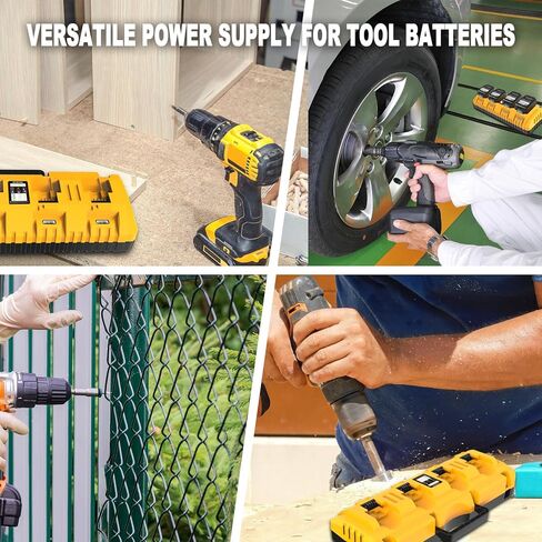 بديل DCB104 لمحطة شحن بطاريات ديوالت، محطة شحن سريعة ذات 4 منافذ مع منافذ USB ونوع C متوافقة مع جميع بطاريات الليثيوم 12 فولت 20 فولت كحد أقصى من ديوالت in Kuwait