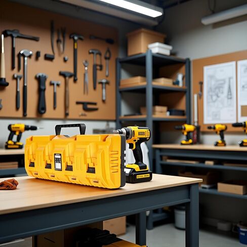 بديل DCB104 لمحطة شحن بطاريات ديوالت، محطة شحن سريعة ذات 4 منافذ مع منافذ USB ونوع C متوافقة مع جميع بطاريات الليثيوم 12 فولت 20 فولت كحد أقصى من ديوالت in Kuwait