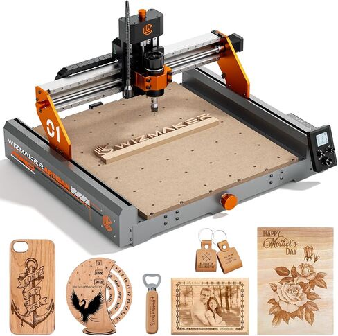 Artsian 01 CNC Router Machine 12000 RPM 300W GRBL Control 3-Axis Engraving 0.1mm دقة المغزل وضع الليزر التبديل نطاق العمل الصناعي 16.53 بوصة × 16.53 بوصة × 3.54 بوصة حفارة 98٪ تم تجميعها مسبقًا in Kuwait