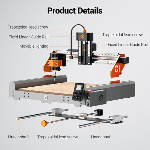 Artsian 01 CNC Router Machine 12000 RPM 300W GRBL Control 3-Axis Engraving 0.1mm دقة المغزل وضع الليزر التبديل نطاق العمل الصناعي 16.53 بوصة × 16.53 بوصة × 3.54 بوصة حفارة 98٪ تم تجميعها مسبقًا in Kuwait