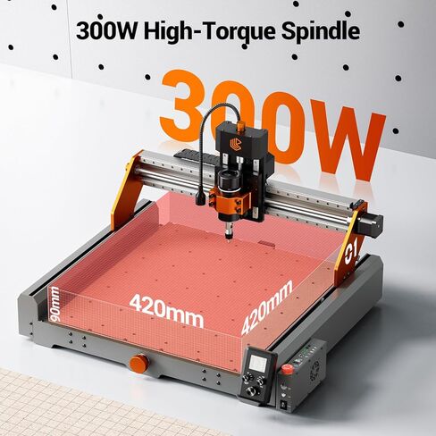 Artsian 01 CNC Router Machine 12000 RPM 300W GRBL Control 3-Axis Engraving 0.1mm دقة المغزل وضع الليزر التبديل نطاق العمل الصناعي 16.53 بوصة × 16.53 بوصة × 3.54 بوصة حفارة 98٪ تم تجميعها مسبقًا in Kuwait