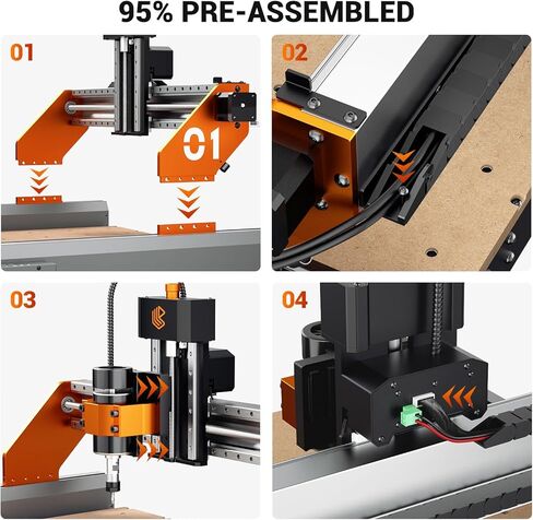 Artsian 01 CNC Router Machine 12000 RPM 300W GRBL Control 3-Axis Engraving 0.1mm دقة المغزل وضع الليزر التبديل نطاق العمل الصناعي 16.53 بوصة × 16.53 بوصة × 3.54 بوصة حفارة 98٪ تم تجميعها مسبقًا in Kuwait