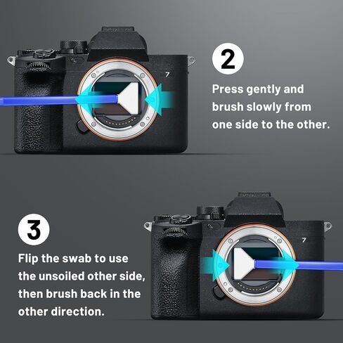 طقم تنظيف عدسة الكاميرا مع مسحات مستشعر Pro 10x، منظف المستشعر، متوافق مع كاميرا Canon وNikon وSony بدون مرآة DSLR (إصدار محسن) in Kuwait