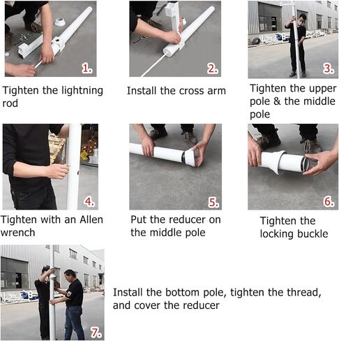 Adjustable White CCTV Camera Pole - 78-237in, Lightning Rod, 2-3 Section Segmented Design for Home Security & Outdoor Surveillance, Durable & Height-Adjustable in Saudi Arabia