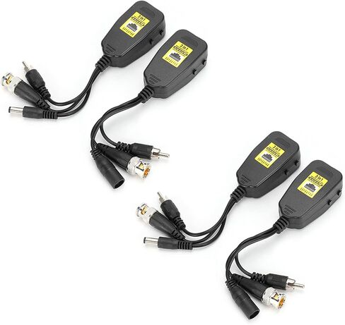 2 زوج 3in1 قوة فيديو الصوت Balun موصل الارسال 8MP CVI AHD TVI CVBS دعم وظائف متعددة لنظام الأمن in Saudi Arabia
