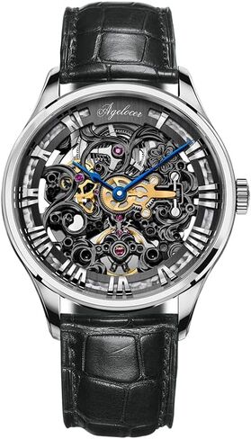 AGELOCER Automatic Watches for Men Mechanical Tourbillon Skeleton Watch Men's Wrist Watch Luxury Dress Watch Business Watches Skeleton Dial in Kuwait