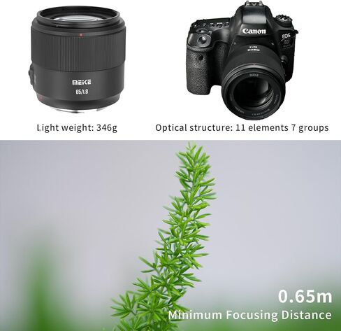 Meike 85mm F1.8 SE Mark II STM AF Full Frame Auto Focus Medium Telephoto High Resolution 8K Portrait Lens Compatible with Canon EOS EF Mount Digital SLR Cameras 5D 6D 5D Mark IV 6D Mark II in Saudi Arabia