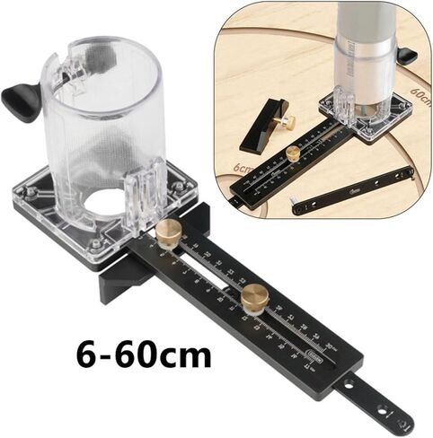 قاعدة راوتر لتشذيب الخشب، 8 مم دبوس 2.5 مم فتحات أظافر CNC سبائك الألومنيوم ABS قاعدة طحن دائرة الشق لـ 65 مم ضياء جهاز توجيه الخشب in Kuwait
