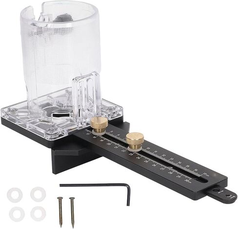 قاعدة راوتر لتشذيب الخشب، 8 مم دبوس 2.5 مم فتحات أظافر CNC سبائك الألومنيوم ABS قاعدة طحن دائرة الشق لـ 65 مم ضياء جهاز توجيه الخشب in Kuwait