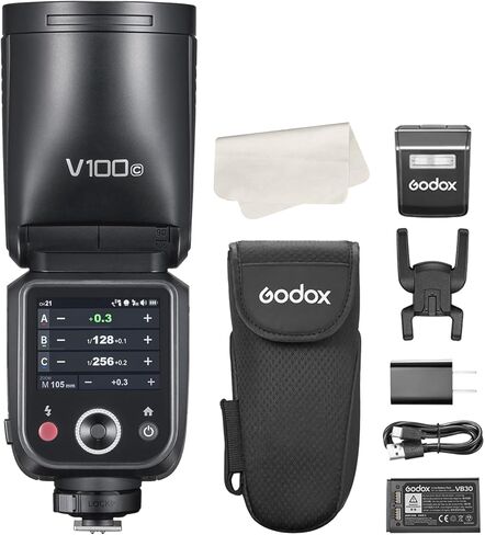 فلاش كاميرا Godox V100-C 100Ws تعمل باللمس Speedlite لكاميرا Canon، فلاش فرعي قابل للفصل، بطارية شحن USB-C، فلاش 2.4G X لاسلكي HSS TTL لكاميرا Canon R5 R6 R6II R7 R8 RP R R50 M50 90D 6D 7D 5DMarkIII in Saudi Arabia