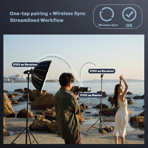 فلاش كاميرا Godox V100-C 100Ws تعمل باللمس Speedlite لكاميرا Canon، فلاش فرعي قابل للفصل، بطارية شحن USB-C، فلاش 2.4G X لاسلكي HSS TTL لكاميرا Canon R5 R6 R6II R7 R8 RP R R50 M50 90D 6D 7D 5DMarkIII in Saudi Arabia
