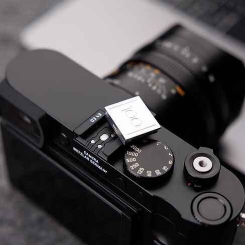 JJC Camera Shutter Button with Hot Shoe Cover Cap (Silver) for Leica Q3 Q3 43 Q2 Digital Cameras, with '100' Imprint for Leica's 100 Anniversary in Saudi Arabia