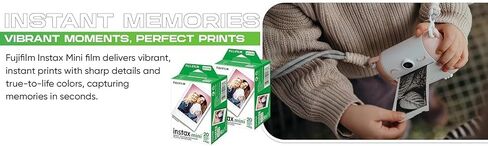 فيلم Fujifilm Instax Mini Instant Daylight Film للكاميرا الفورية مع USB وPixiBytes قطعة قماش للتنظيف من الألياف الدقيقة... (2 × عبوتين + USB) in Kuwait