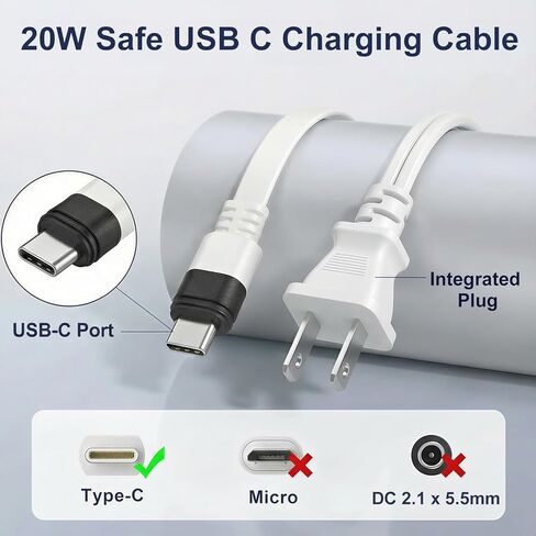 25ft USB C Power Adapter for Ring Spotlight Cam Plus/Pro (Battery) & Ring Outdoor Cam Plus (Battery), Outdoor Weatherproof Charger for Continuous Power, White in Saudi Arabia