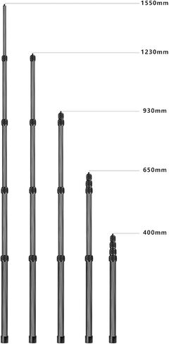 Diyeeni كاميرا Monopod 61 بوصة ترايبود موسع قضيب، سبائك الألومنيوم مركز العمود Gimbal تمديد القطب تلسكوبي عصا قضيب لكاميرات ترايبود / SLR كاميرات العمل in Kuwait