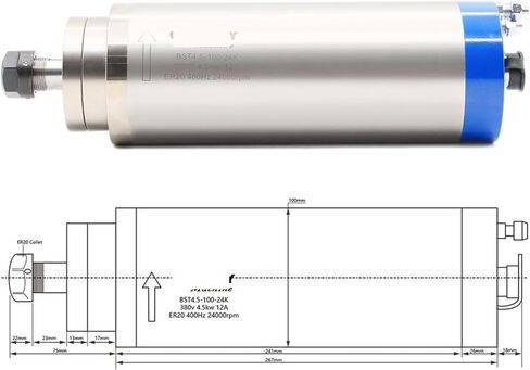Spindle motor 380v/220v 4.5KW ER20 water-cooled 4 bearings(220V) in Saudi Arabia