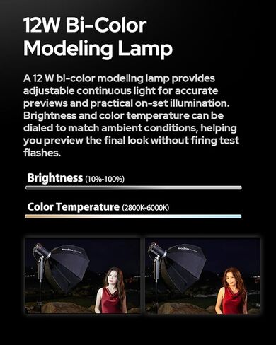 Godox AD300Pro II AD300ProII Outdoor Flash,300Ws 2.4G TTL HSS 1/8000s Studio Flash Monolight, 350 Full Power Flashes, 0.01-1.5s Recycle/16-Color Groups/12W Bi-Color Modeling Lamp in Kuwait