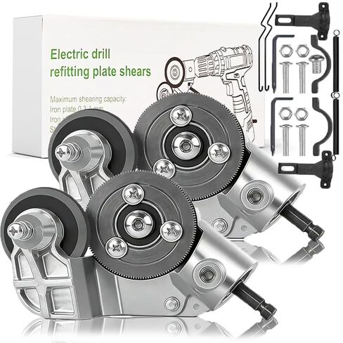 Titanium Drill Nibbler – Sheet Metal Cutting Tool,Sheet Metal Cutter Drill Attachment,Electric Drill Plate Cutte Attachment with Adapter,for Iron, White Sheet, Steel, Copper, Aluminum (2SET) in Saudi Arabia