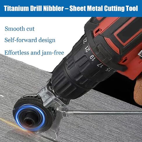 Titanium Drill Nibbler – Sheet Metal Cutting Tool,Sheet Metal Cutter Drill Attachment,Electric Drill Plate Cutte Attachment with Adapter,for Iron, White Sheet, Steel, Copper, Aluminum (2SET) in Saudi Arabia
