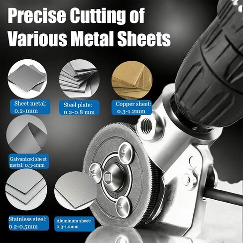 Titanium Drill Nibbler – Sheet Metal Cutting Tool,Sheet Metal Cutter Drill Attachment,Electric Drill Plate Cutte Attachment with Adapter,for Iron, White Sheet, Steel, Copper, Aluminum (2SET) in Saudi Arabia