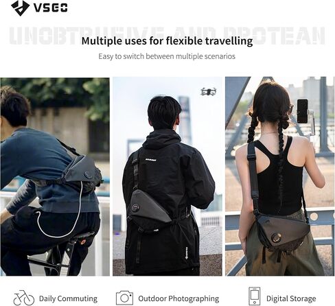 حقيبة كاميرا VSGO 4L، حقيبة كتف كتف مقاومة للماء للرجال والنساء، تناسب الكاميرات بدون مرآة، معدات الطائرات بدون طيار، وأساسيات التكنولوجيا in Kuwait