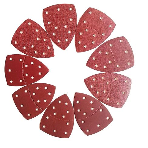 100 PCS Mouse Detail Sander Sandpaper 11 Holes, 240 Grit Hook and Loop Mouse Sanding Sheets Aluminum 0xide Mouse Sanding Pads 11 Holes Triangular Sanding Paper for Detail Mouse Sander in Saudi Arabia